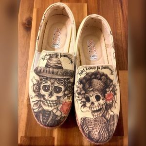 Goby Sugar Skull Printed Platform Slip-on Sneaker